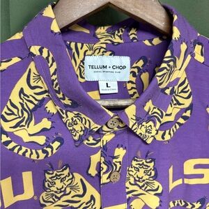 Men’s Large LSU button down T-shirt, new without tags